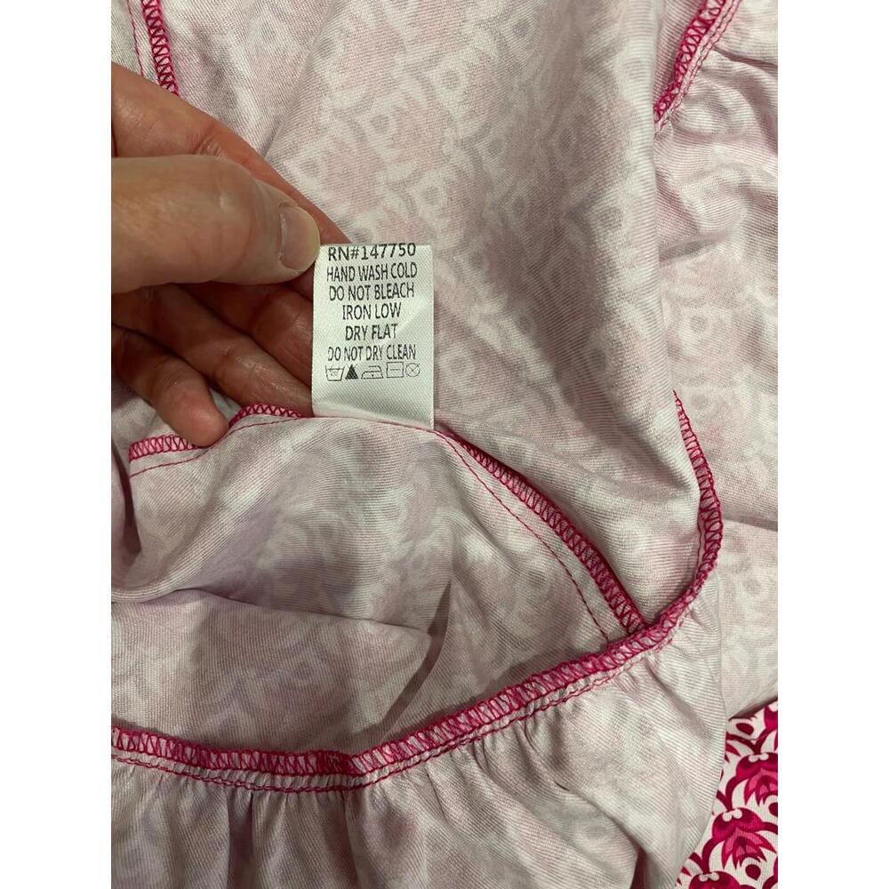 CZ Collection Cezele Maxi Dress S Smocked Pink Puff 3/4 Sleeve Tiered Pink NWT - Picture 7 of 7
